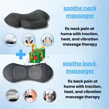 Okayso 3-in-1 Electric Back & Waist Massager Pillow – Bed Cushion for Lumbar Support and Pain Relief